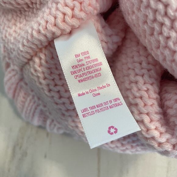 Justice Pink Sequin Winter Hat with Pom - Picture 3 of 4